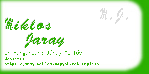 miklos jaray business card